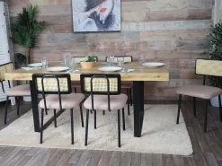 Silla de comedor MCW-K88 (set de 2), Tela/Textil rosa