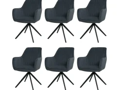 Silla de comedor MCW-L79 (juego de 6), antracita