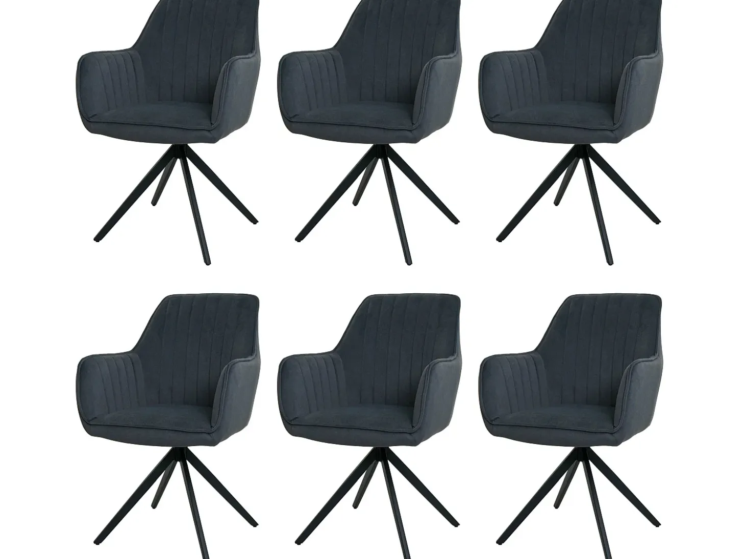 Silla de comedor MCW-L79 (juego de 6), antracita