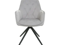 Silla de comedor MCW-L80 (juego de 6), gris claro