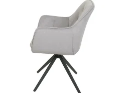 Silla de comedor MCW-L80 (juego de 6), gris claro