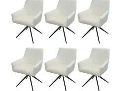 Silla de comedor MCW-L91 (juego de 6), crema-beige