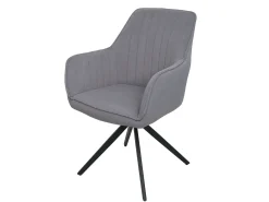Silla de comedor MCW-L79 (juego de 6), gris claro