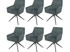 Silla de comedor MCW-L91 (juego de 6), gris oscuro