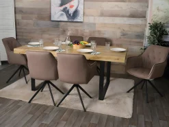 Silla de comedor MCW-L80 (juego de 6), marrón
