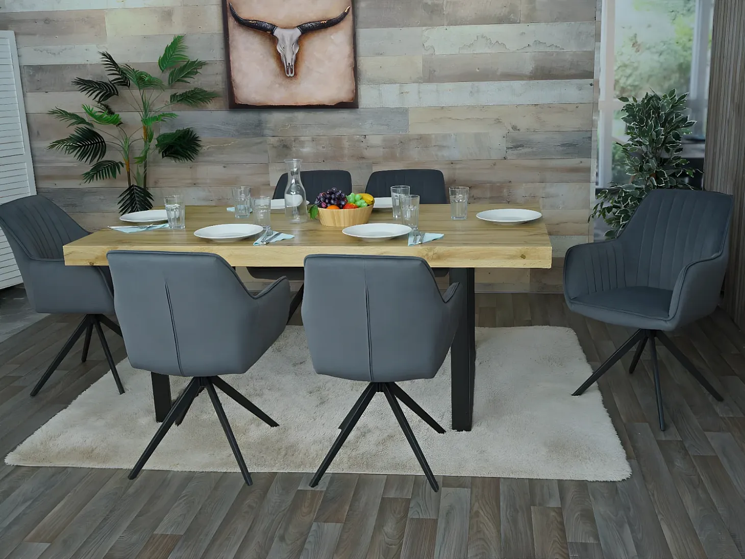 Silla de comedor MCW-L79 (set de 2), antracita