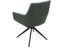 Silla de comedor MCW-L91 (set de 2), gris claro imitación cuero gris oscuro
