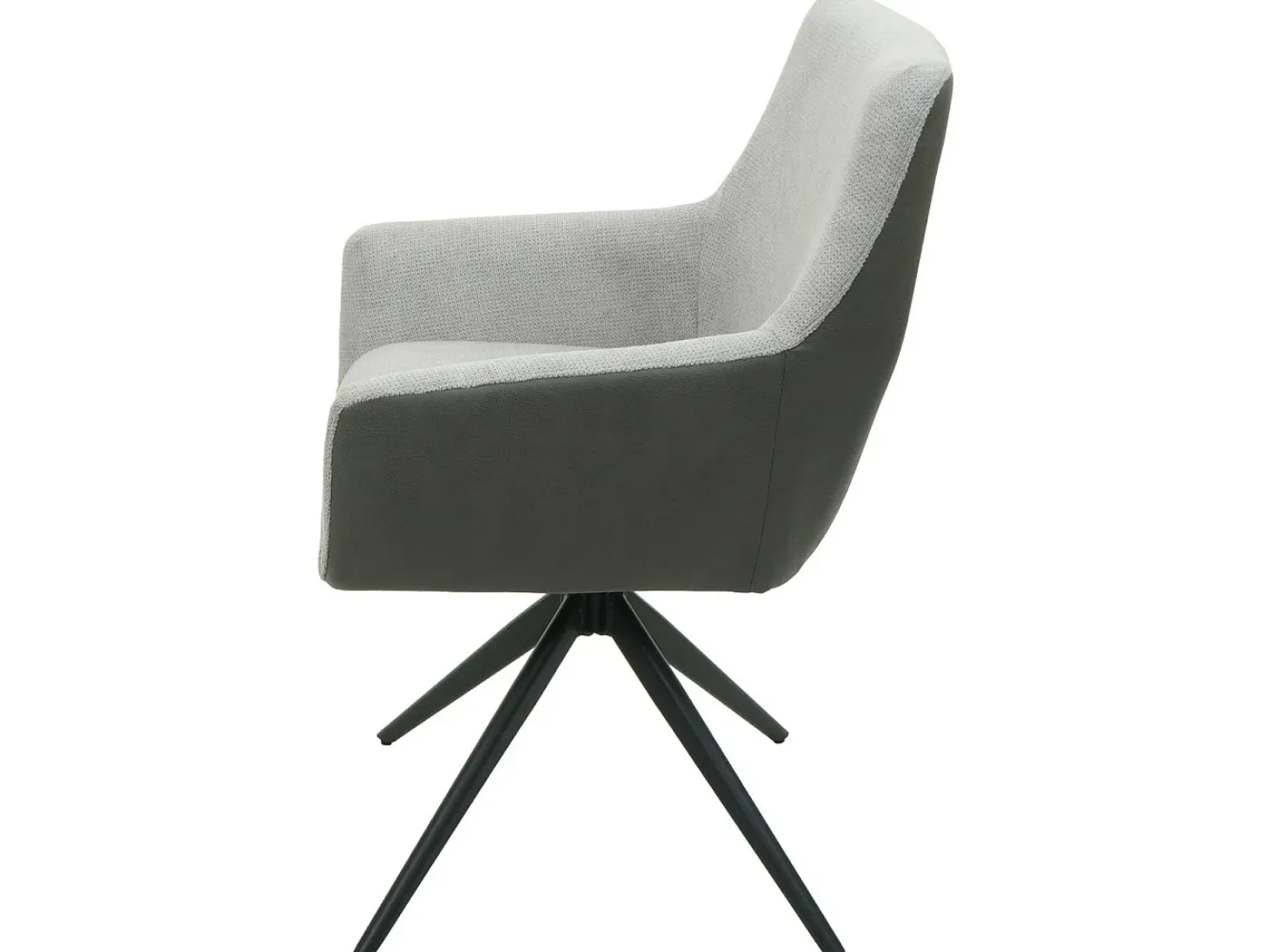 Silla de comedor MCW-L91 (set de 2), gris claro imitación cuero gris oscuro