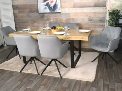 Silla de comedor MCW-L80 (set de 2), antracita