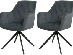 Silla de comedor MCW-L80 (set de 2), antracita
