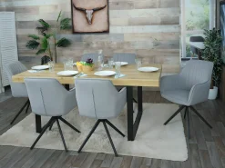 Silla de comedor MCW-L79 (set de 2), gris claro
