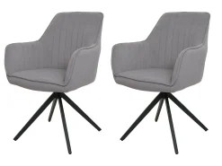 Silla de comedor MCW-L79 (set de 2), gris claro