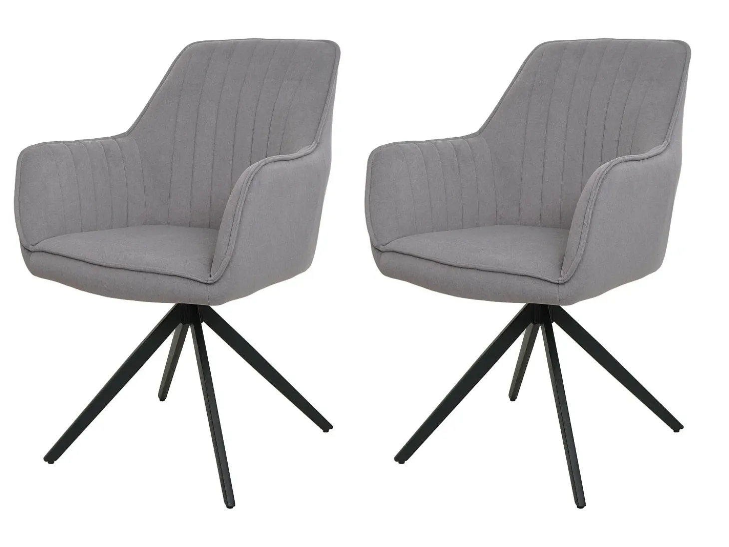 Silla de comedor MCW-L79 (set de 2), gris claro