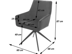 Silla de comedor MCW-L91 (set de 2), gris oscuro