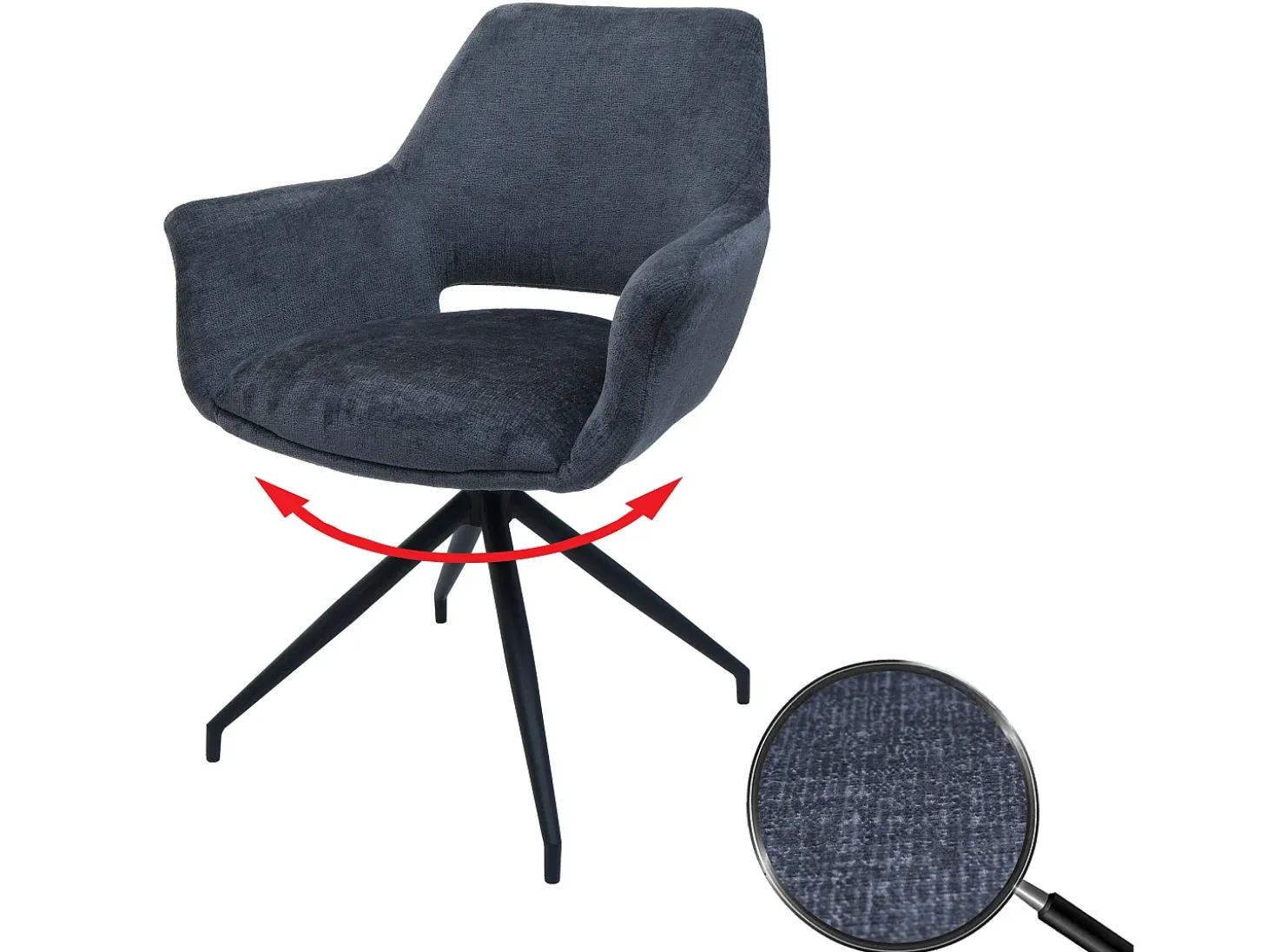 Silla de comedor MCW-M53, gris oscuro