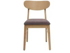 Silla de comedor MCW-M59 (juego de 6), estructura color claro, topo