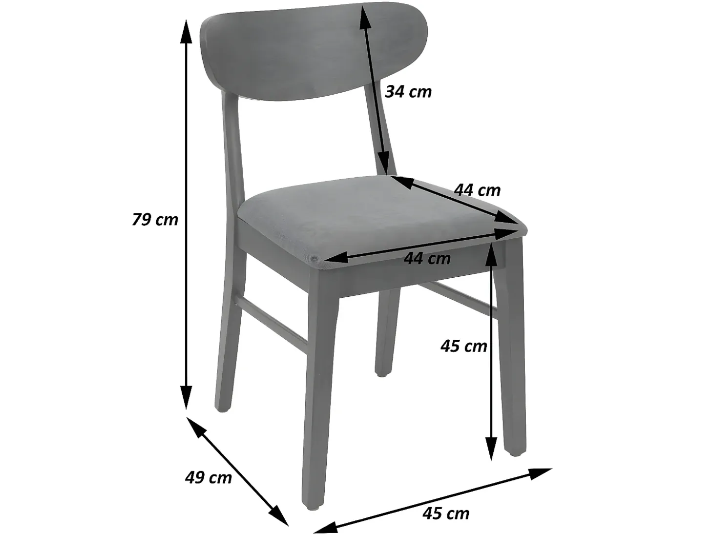 Silla de comedor MCW-M59 (juego de 6), estructura color claro, topo