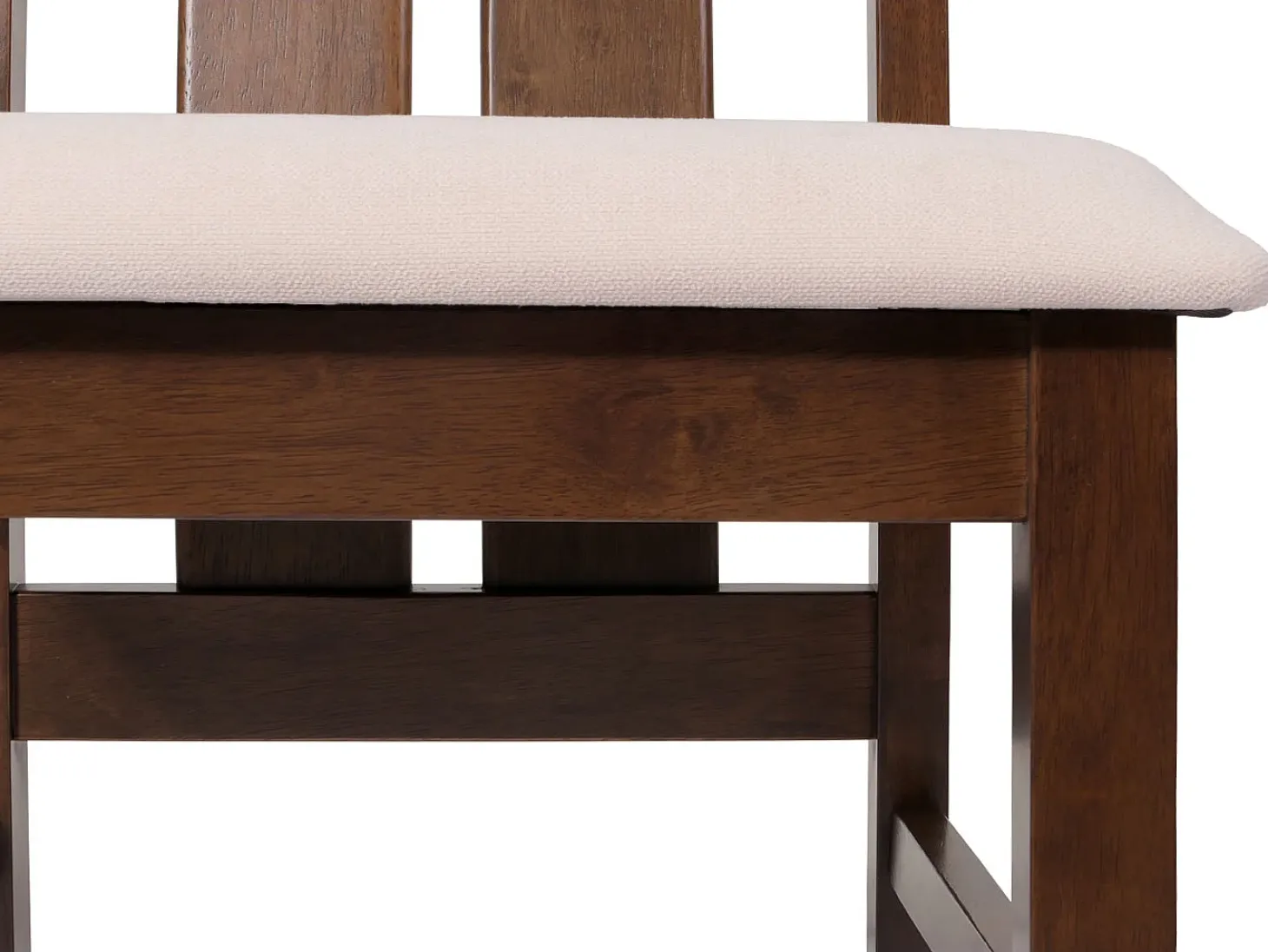 Silla de comedor MCW-M58 (juego de 6), estructura oscura, crema