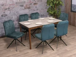 Silla de comedor MCW-M68 (juego de 6), azul