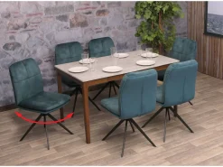 Silla de comedor MCW-M68 (juego de 6), azul