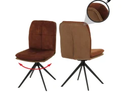 Silla de comedor MCW-M68 (juego de 2), marrón