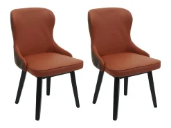Silla de comedor MCW-M60 (set de 2), terracota-marrón