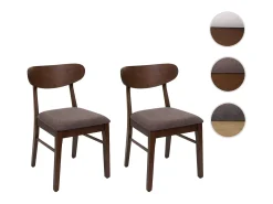 Silla de comedor MCW-M59 (set de 2), estructura oscura, topo