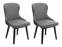 Silla de comedor MCW-M60 (set de 2), gris oscuro-gris claro