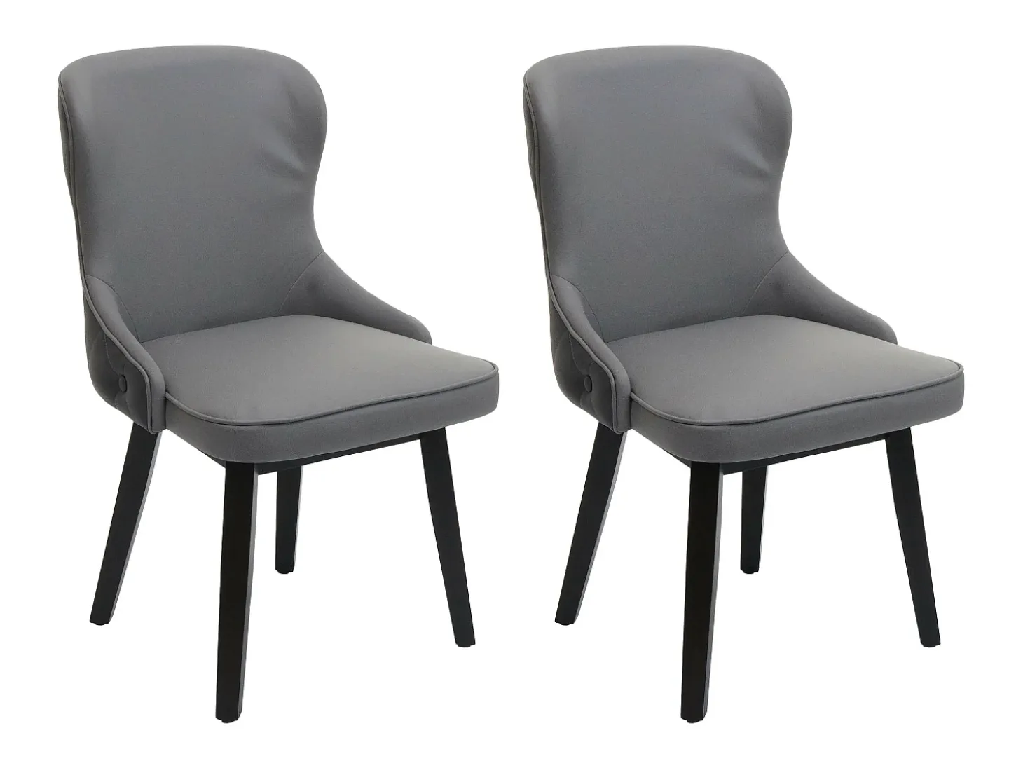 Silla de comedor MCW-M60 (set de 2), gris oscuro-gris claro