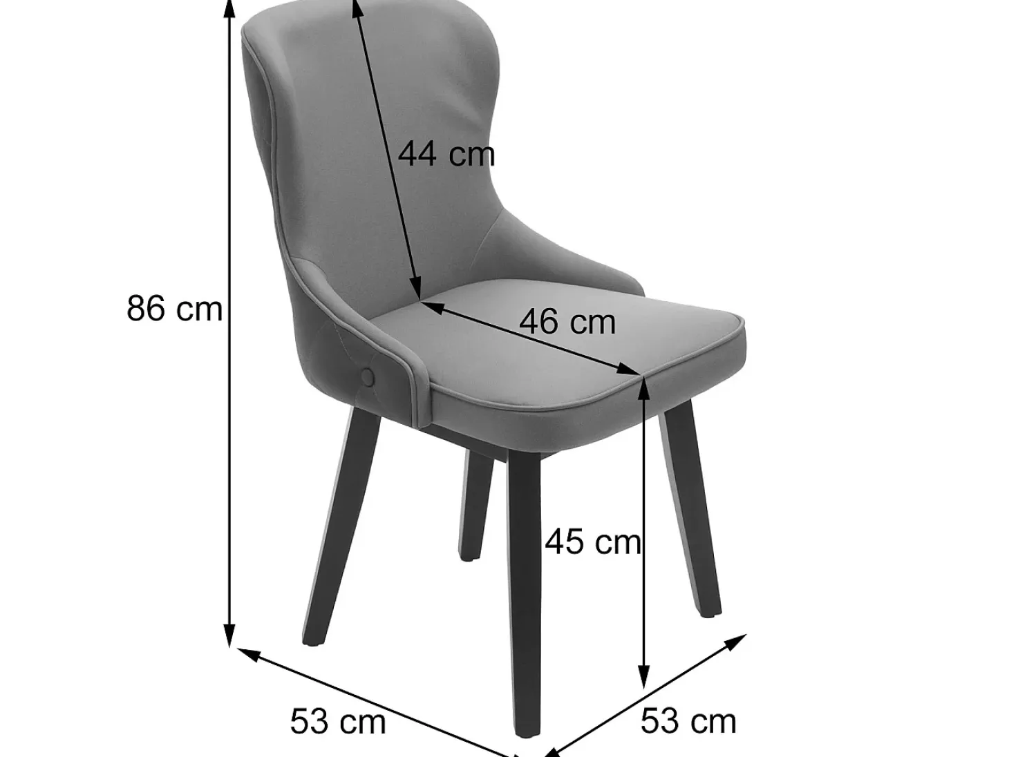 Silla de comedor MCW-M60 (set de 2), verde oscuro-gris