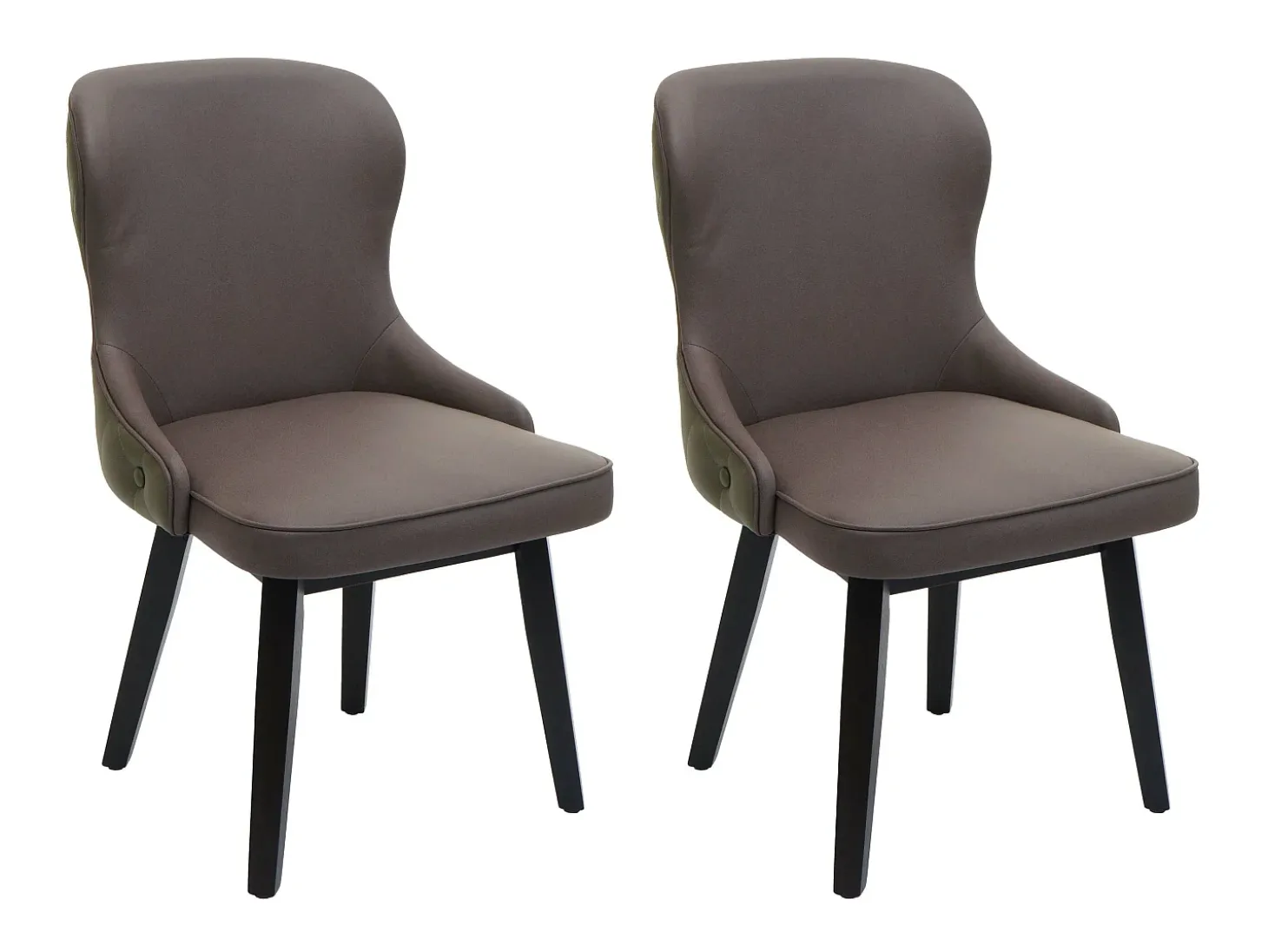 Silla de comedor MCW-M60 (set de 2), verde oscuro-gris