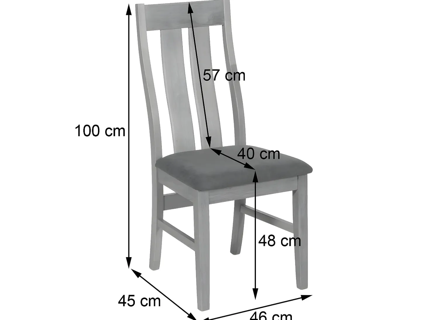 Silla de comedor MCW-M58 (set de 2), estructura color claro, topo