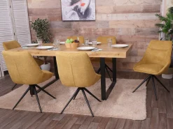 Silla de comedor MCW-M65 (set de 2), amarillo mostaza