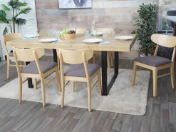 Silla de comedor MCW-M59 (set de 2), estructura color claro, topo