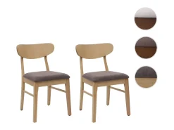 Silla de comedor MCW-M59 (set de 2), estructura color claro, topo