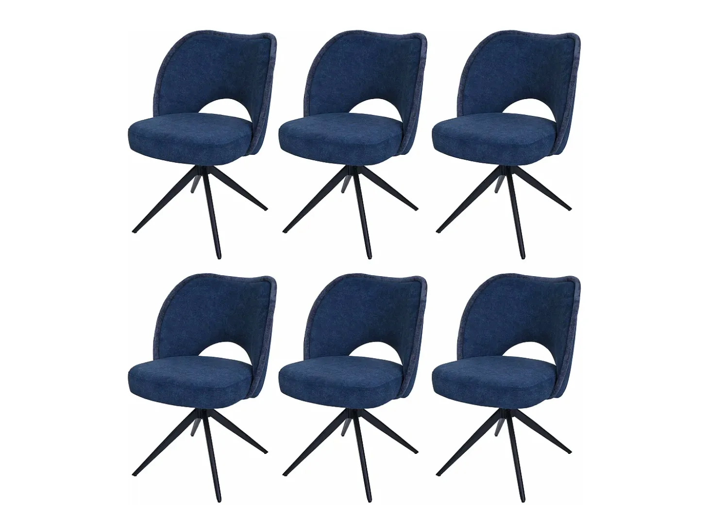 Silla de comedor MCW-N72 (juego de 6), azul