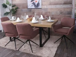 Silla de comedor MCW-N74 (juego de 6), marrón claro