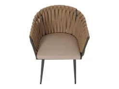 Silla de comedor MCW-N38 (juego de 6), cojín beige marrón claro