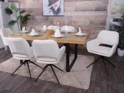 Silla de comedor MCW-N74 (juego de 6), crema