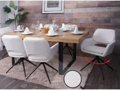 Silla de comedor MCW-N74 (juego de 6), crema