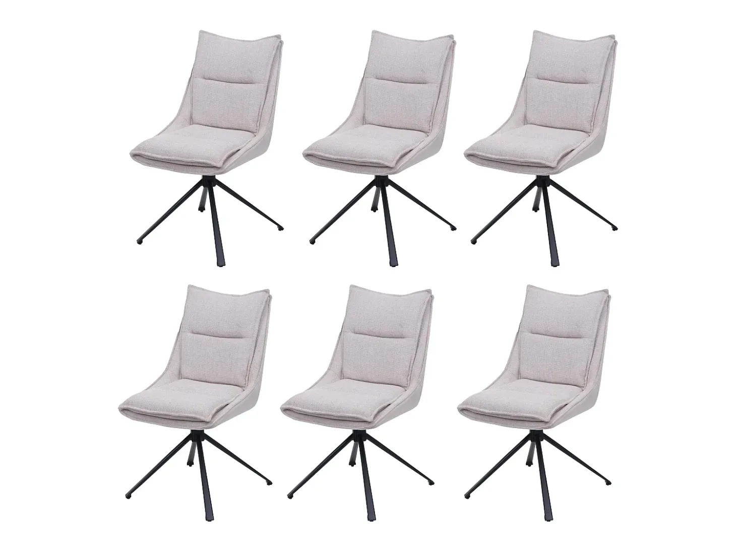 Silla de comedor MCW-N71 (juego de 6), crema-beige