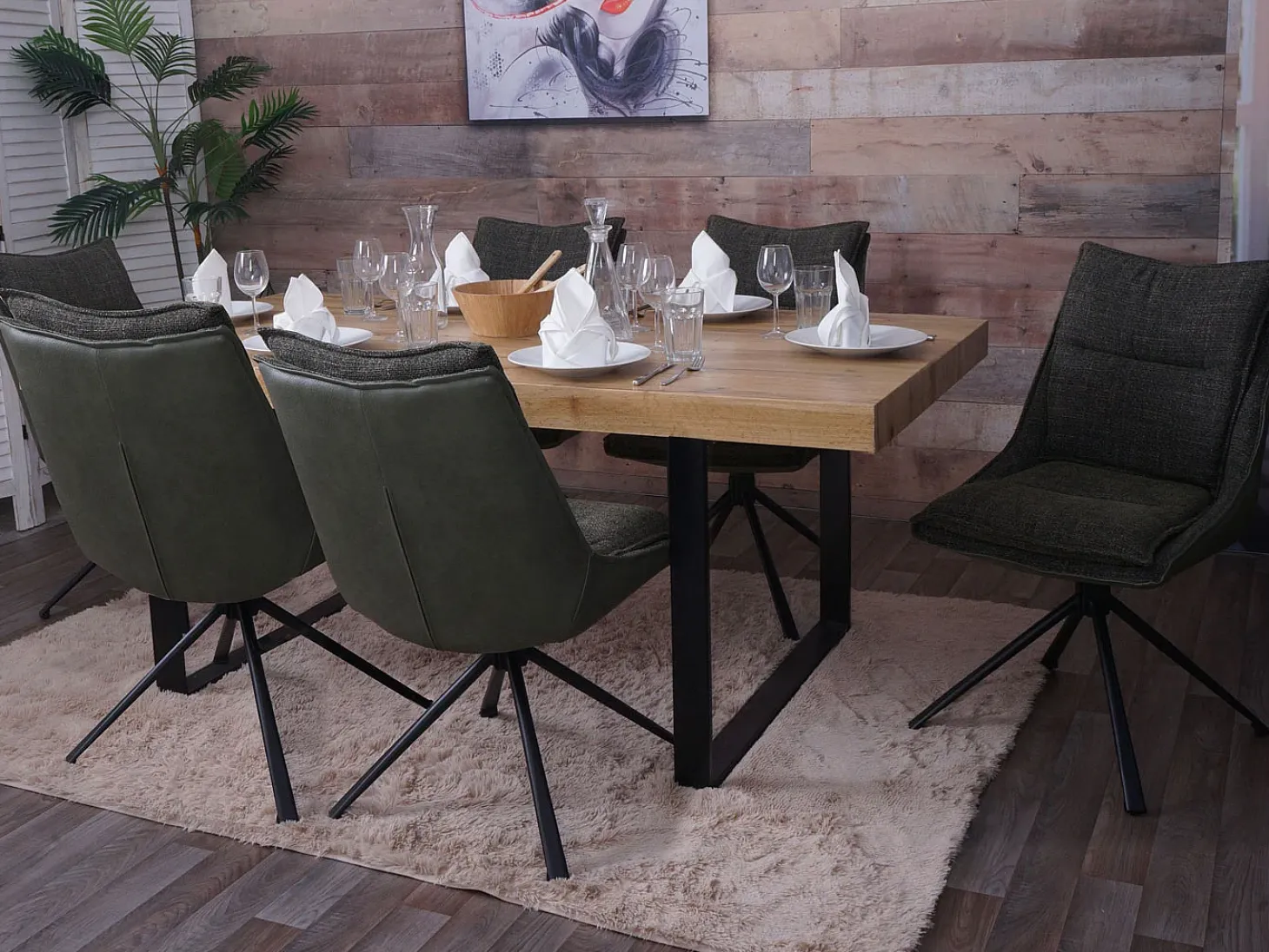 Silla de comedor MCW-N71 (juego de 6), verde