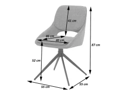Silla de comedor MCW-N73 (juego de 2), gris oscuro
