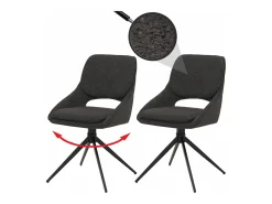 Silla de comedor MCW-N73 (juego de 2), gris oscuro