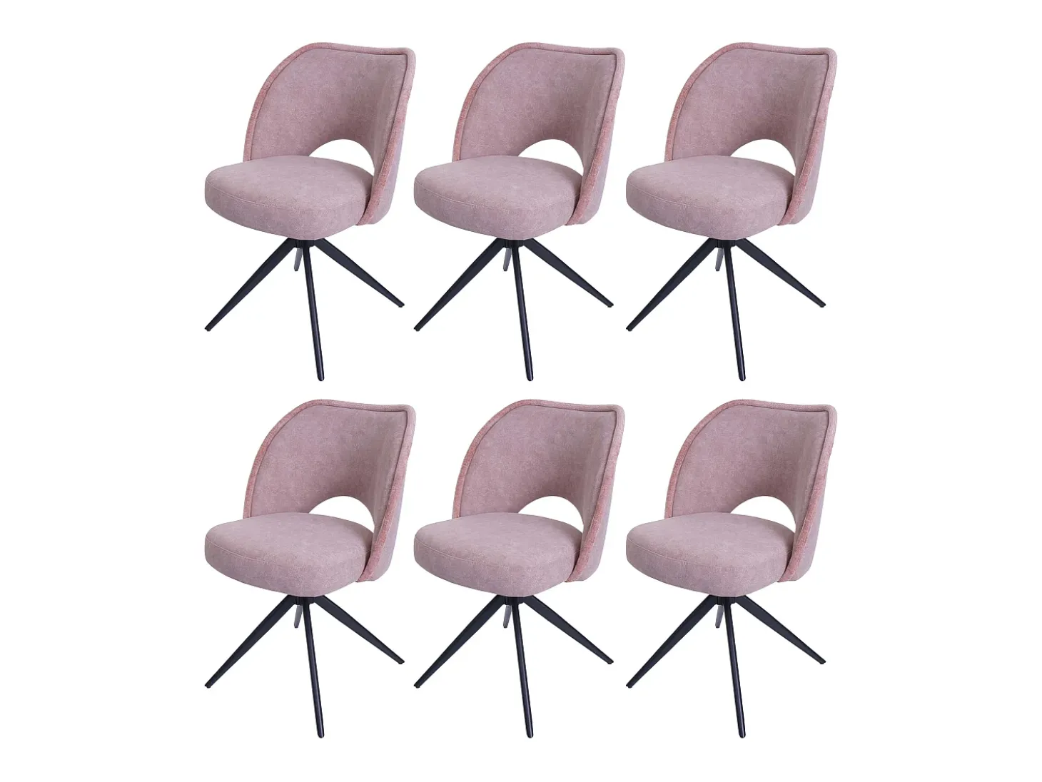 Silla de comedor MCW-N72 (juego de 6), rosa