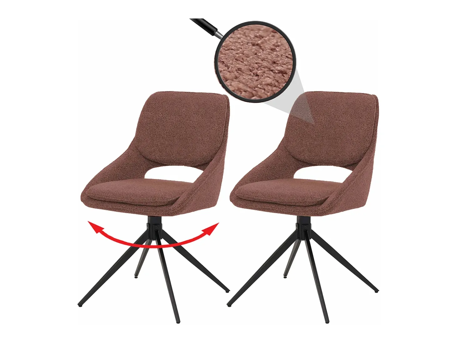 Silla de comedor MCW-N73 (juego de 2), marrón