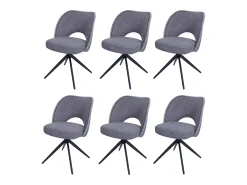 Silla de comedor MCW-N72 (juego de 6), gris oscuro