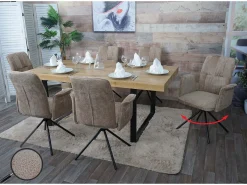 Silla de comedor MCW-N99 (juego de 6), marrón claro