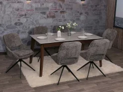 Silla de comedor MCW-N73 (set de 2), gris oscuro