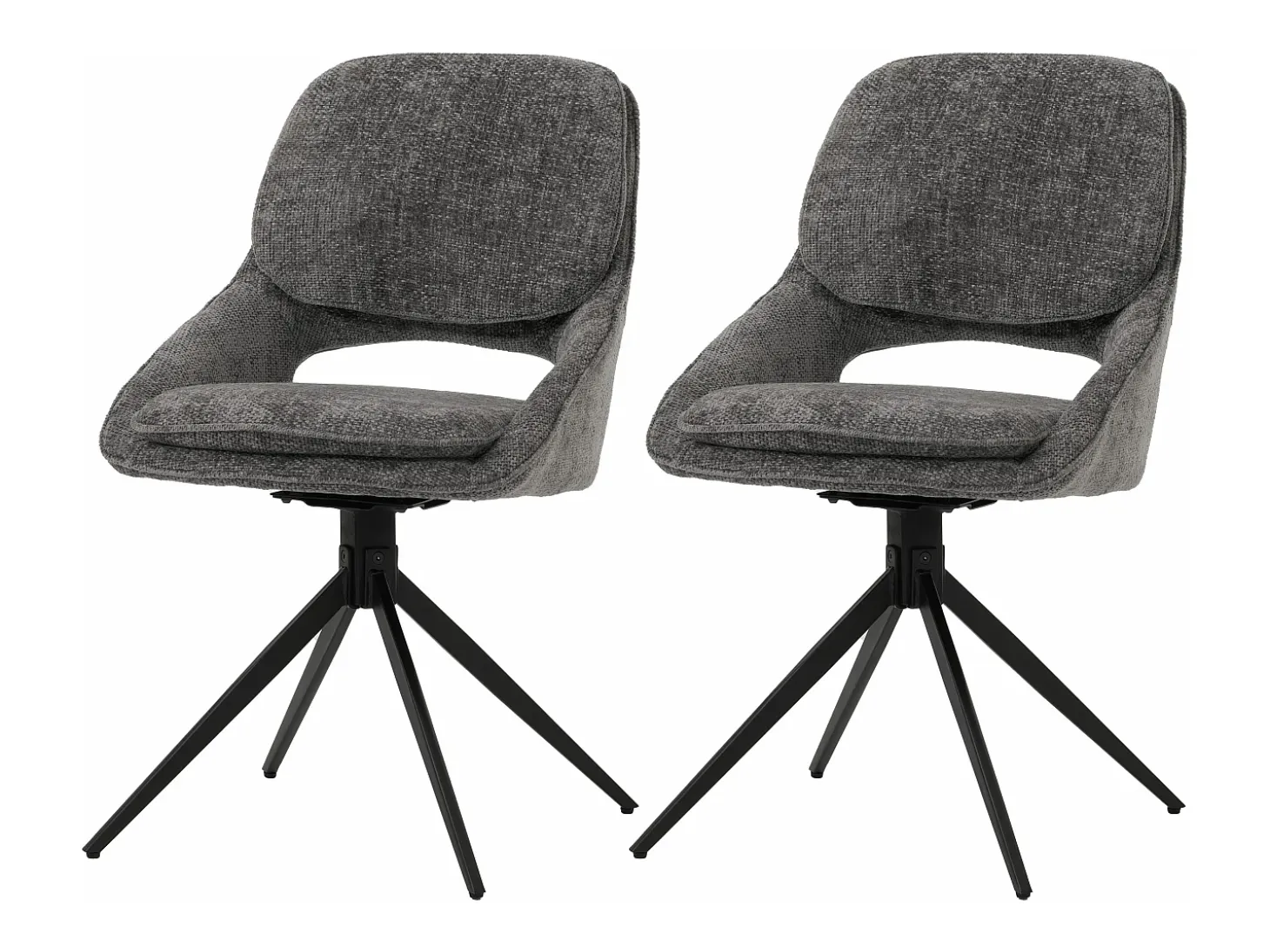 Silla de comedor MCW-N73 (set de 2), gris oscuro
